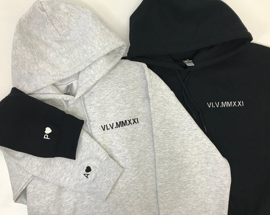 Embroidered Roman Numeral Sweatshirts, Hoodies