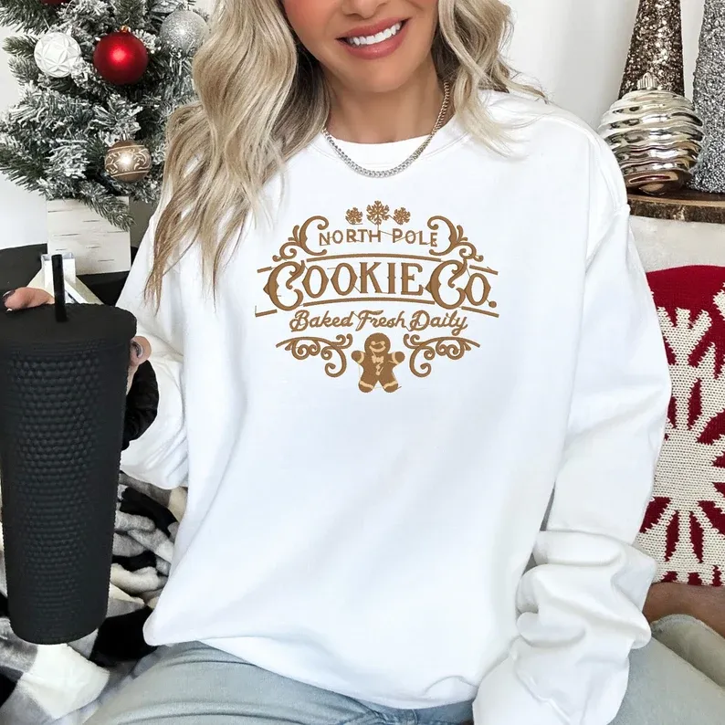 Halloween Gingerbread Man Embroidered Sweatshirt