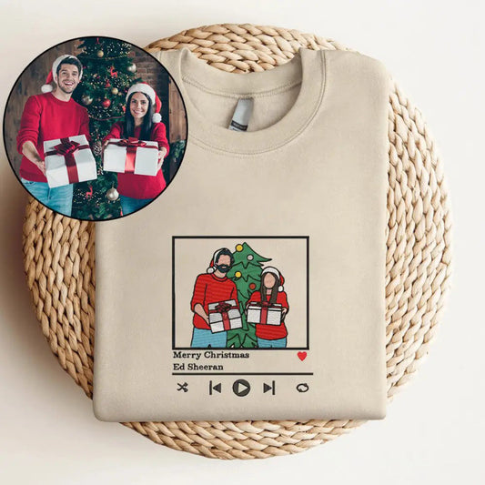 Personalized Christmas Gift Hoodie | Custom Embroidered Sweatshirt for Couples, Family, Friends | Holiday Outfit
