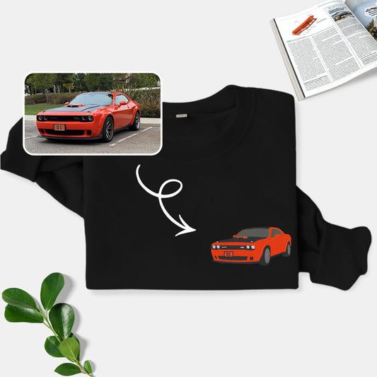 Unleash Your Inner Speedster: Personalized Car Embroidered Sweatshirt