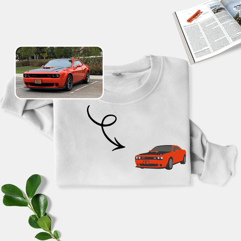Unleash Your Inner Speedster: Personalized Car Embroidered Sweatshirt