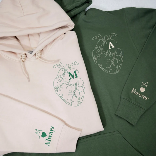 Embroidered Boyfriend Girlfriend Matching Sets with Hoodie or Sweatshirt