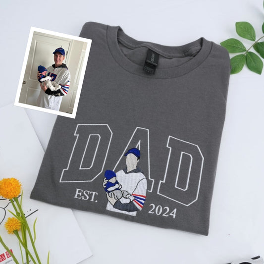 Brand New Dad Custom Hoodies - Personalized Baby Name Embroidered Sweatshirts - Father's Day