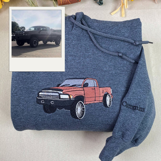 Car Lover Custom Hoodies - Vehicle Portrait Embroidered Sweatshirts - Automotive Gift