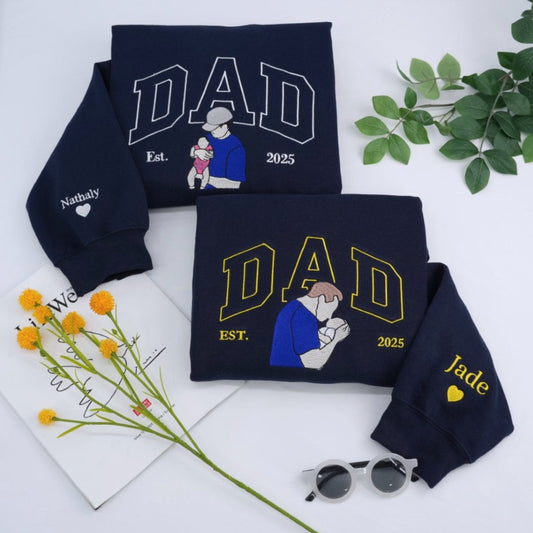 Custom Dad Hoodies - New Father Embroidered Sweatshirts - Perfect Father's Day Gift