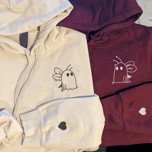 Custom Embroidered Boo Bees Matching Hoodies for Couples