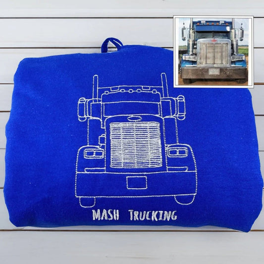 Custom Sports Car Line Art Embroidered Hoodies - Vehicle Portrait & Handwriting Sweatshirts - Elegant Car Lover Gift