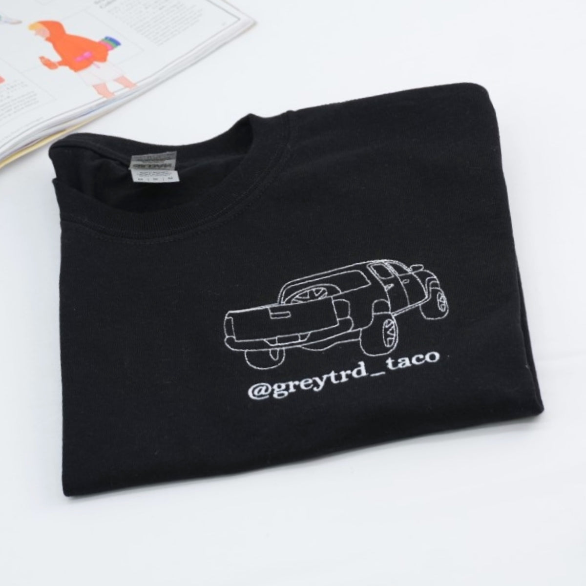 Custom Truck Outline T-Shirts - Personalized Auto Embroidered Apparel - Perfect Truck Lover Gift