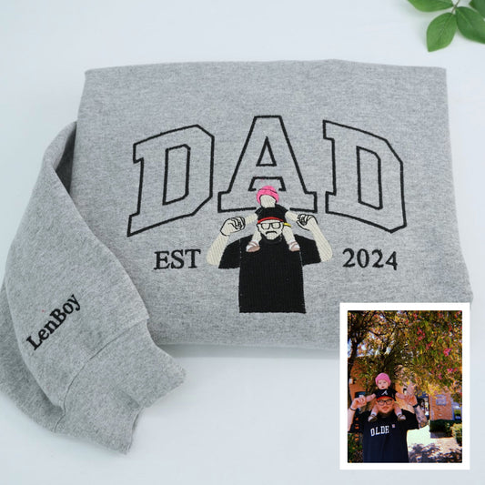 Dad Custom Hoodies - Father Daughter Embroidered Sweatshirts - Perfect Father's Day Gift