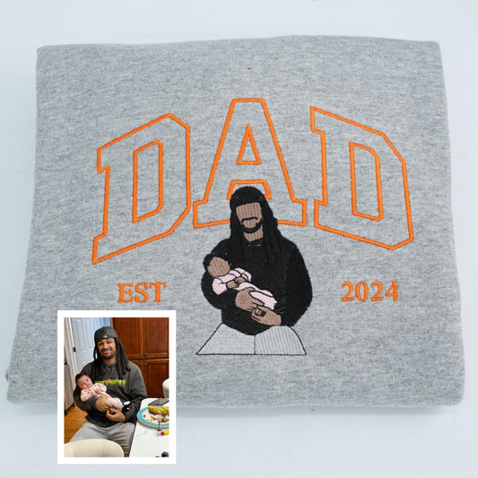 Dad Custom Hoodies - Father Daughter Embroidered Sweatshirts - Perfect Father's Day Gift