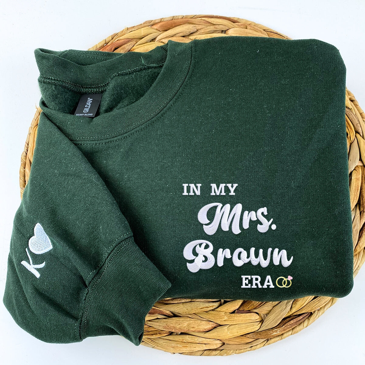 Custom Embroidered Name In My Mrs Era Sweatshirt or Hoodie