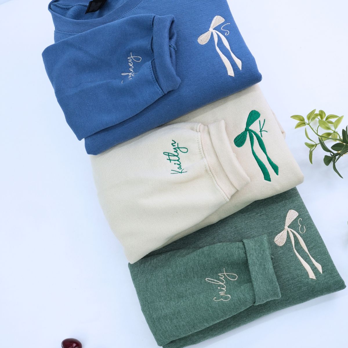 Custom Initial Coquette Bow Ribbon Bridal Party T-Shirt, Sweatshirt or Hoodie, Bridesmaid Proposal, Embroidered Bachelorette Gifts for Bride