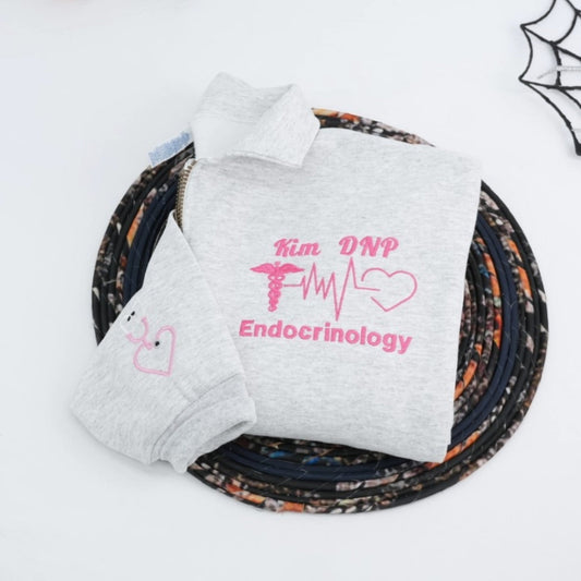 Personalized Medical Quarter-Zip - Custom Healthcare Professional Embroidered Apparel - Perfect Nurse Practitioner Gift