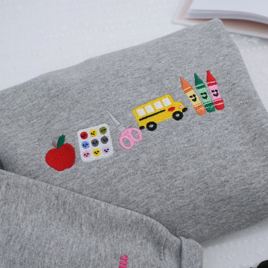 Personalized Teacher Hoodies - Custom Mrs Name Embroidered Zip-Up - Back to School Gift