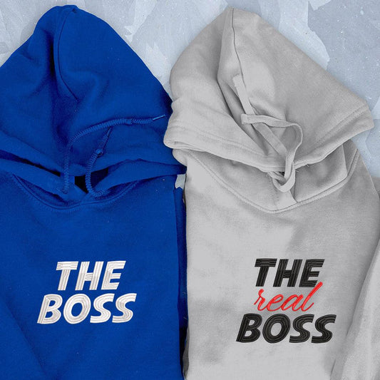 The Boss x The Real Boss Custom Embroidered Matching Hoodies For Couples