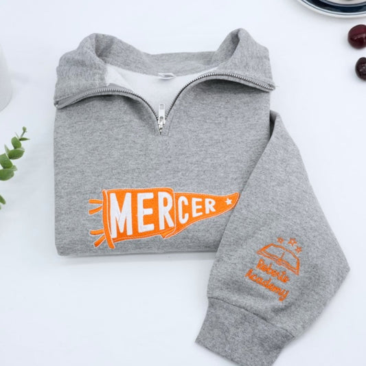 University Quarter Zip Hoodies - College Embroidered Sweatshirts - Perfect Student Alumni Gift