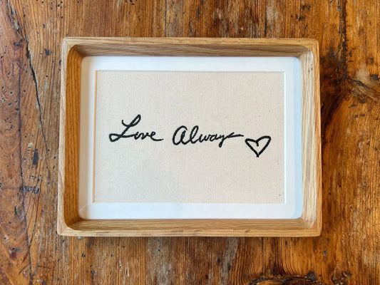 Custom Embroidered Handwritten Note on Canvas | Personalized Handwriting Replica | Custom Embroidery Gift | Embroidered Note Keepsake