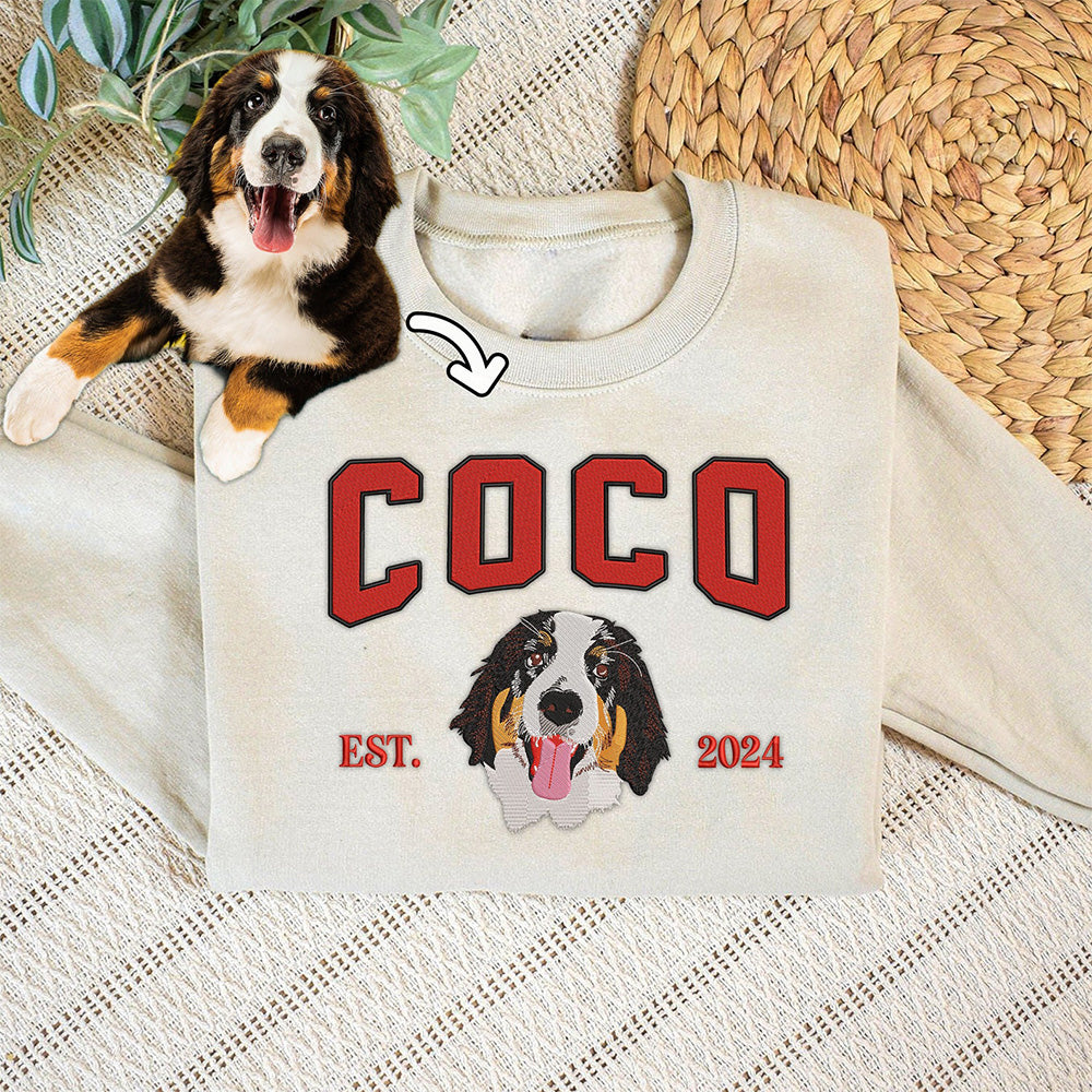 Custom Embroidered Hoodie/Sweatshirt With Pet Portrait