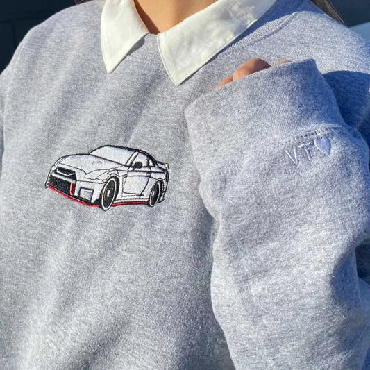 Personalized Embroidered Sweatshirt Gift for Car Lovers