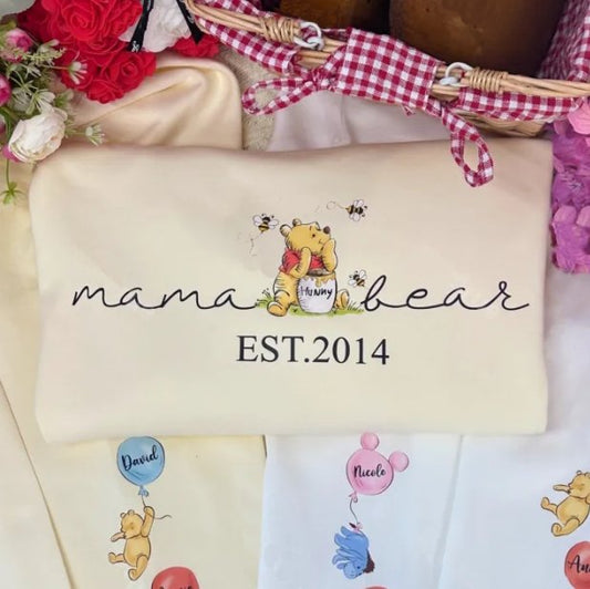 Custom Mama Bear Sweatshirt, Name Clothing Customization