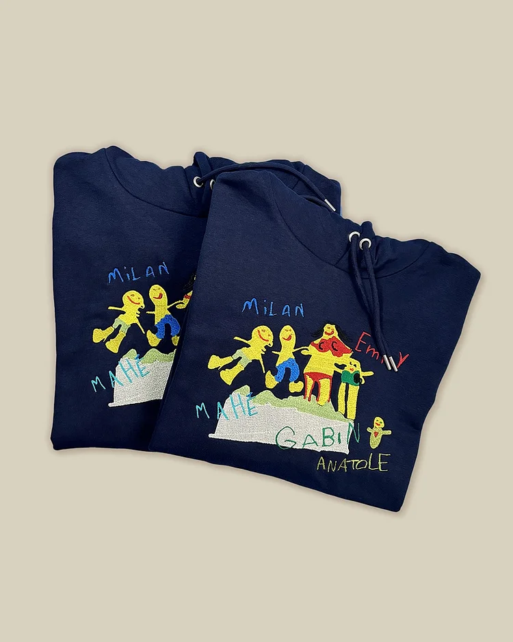 Custom Kids Drawing Sweatshirt – Personalized Art Hoodie, Unique Gift for Mom, Dad, or Grandparents