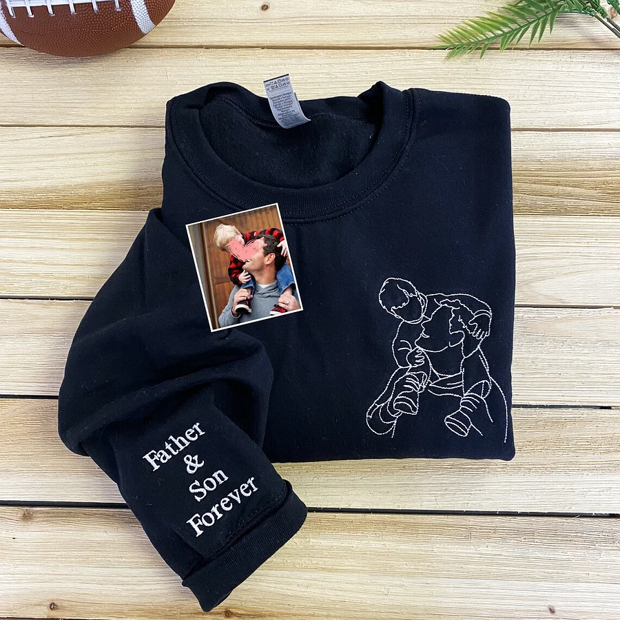 💖For Dad/Lover💖Custom Photo Shirt for Dad, Father's Day T-shirt, Personalized Dad Embroidery Shirt