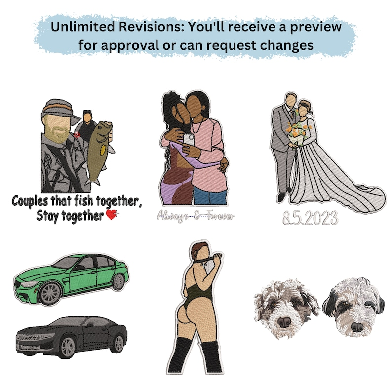 Heart Photo Embroidered Portrait Sweatshirt