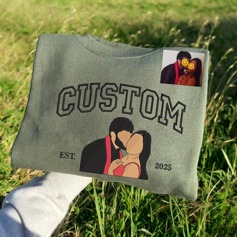 Personalized Embroidered Portrait from Photo Hoodie