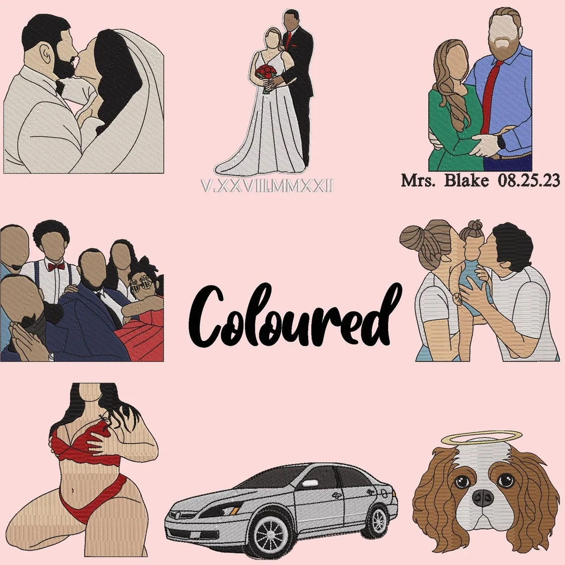 Heart Photo Embroidered Portrait Sweatshirt