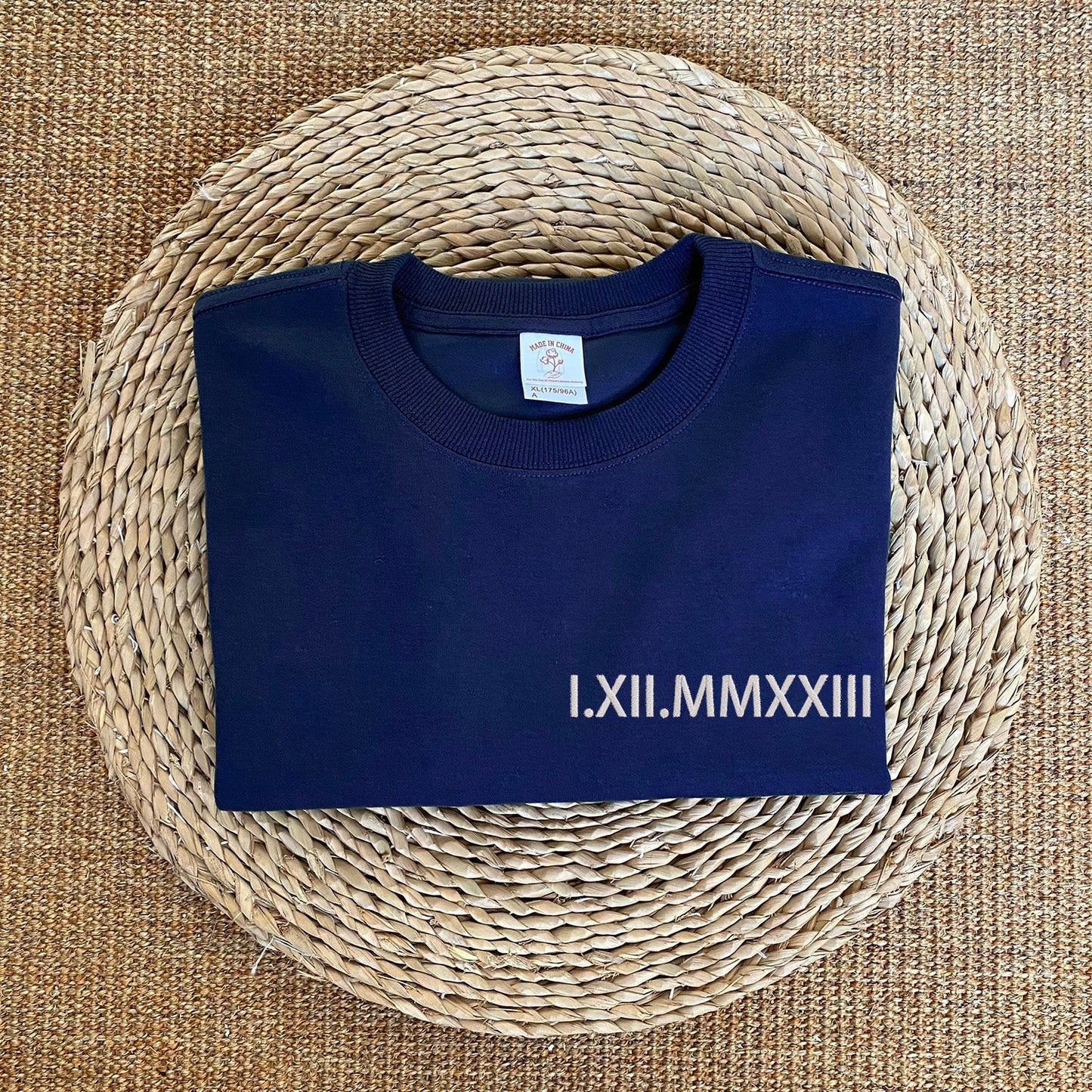Roman Numeral Chic: Tailor-Made Embroidered Sweatshirt for You