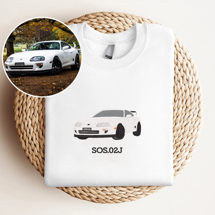 Rev up your Style: Custom Car Embroidered Sweatshirt