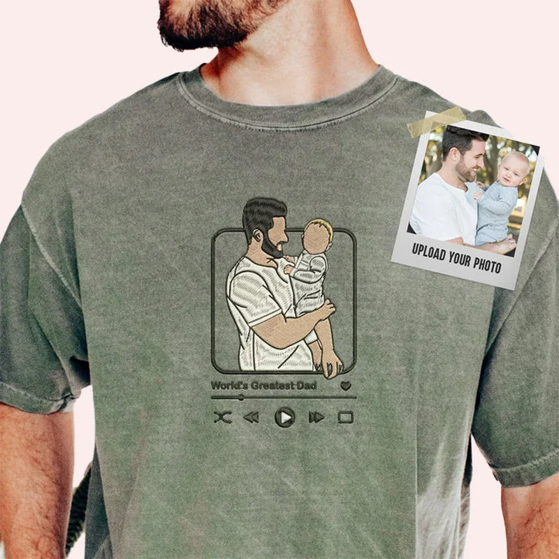 Custom Embroidered Sweatshirt Portrait Music Player Couple Family Gift