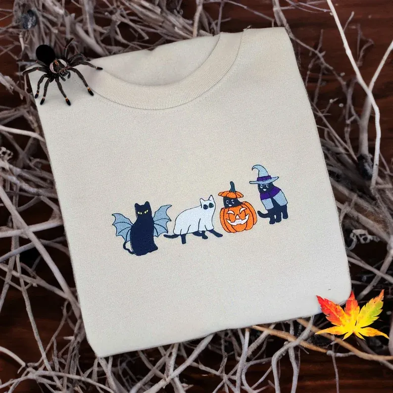 Halloween Embroidery Sweatshirt