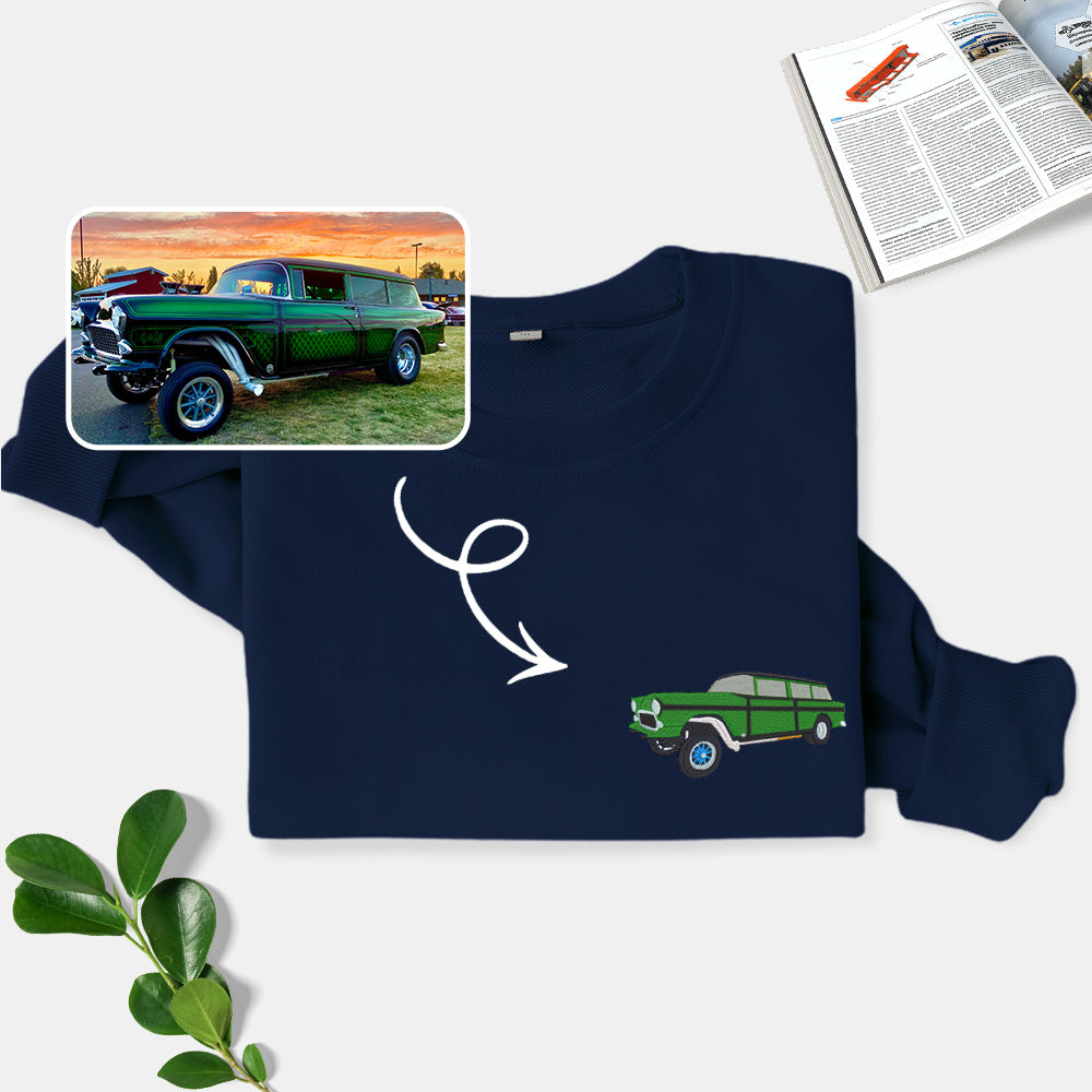 Racing Vibes: Custom Embroidered Sports Car Sweatshirt