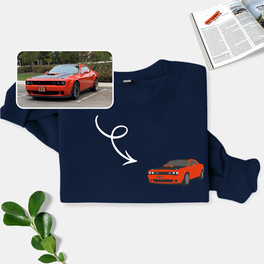 Unleash Your Inner Speedster: Personalized Car Embroidered Sweatshirt