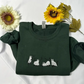 Ghost Cat Embroidered Sweatshirt