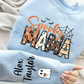 Spooky Mama-Halloween Mama Sweatshirt with Kids Name on Sleeve