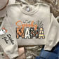 Spooky Mama-Halloween Mama Sweatshirt with Kids Name on Sleeve