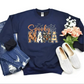 Spooky Mama-Halloween Mama Sweatshirt with Kids Name on Sleeve