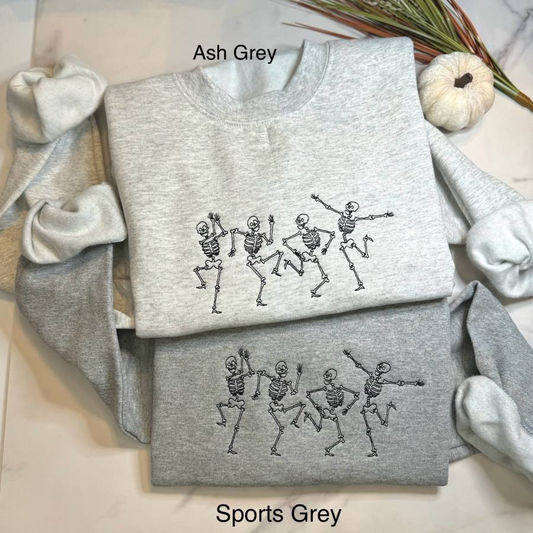 Dancing Skull Embroidered Sweatshirt