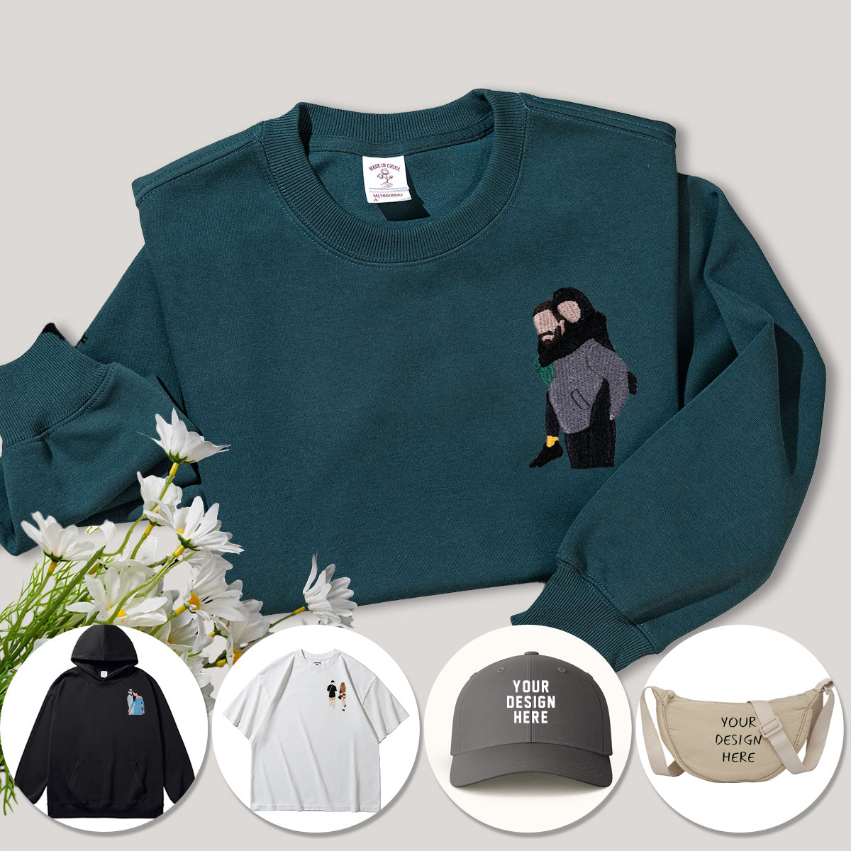 Custom embroidered hoodie among friends, great gift for friends