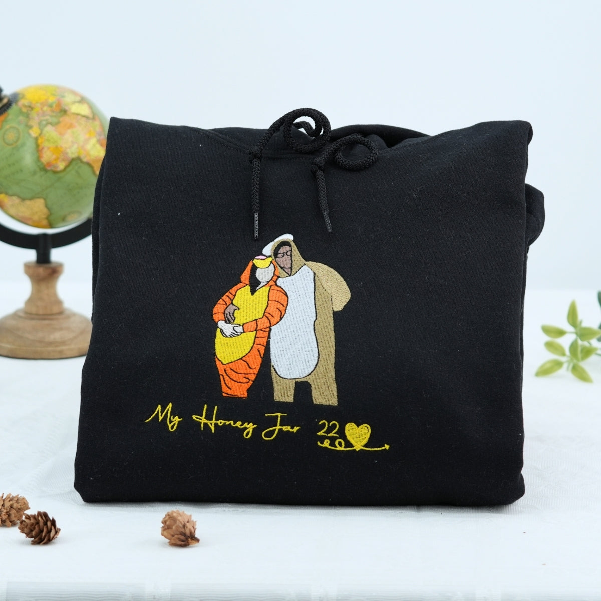 Anniversary Custom Picture Hoodies - Milestone Embroidered Photo Couples Sweatshirts Gift