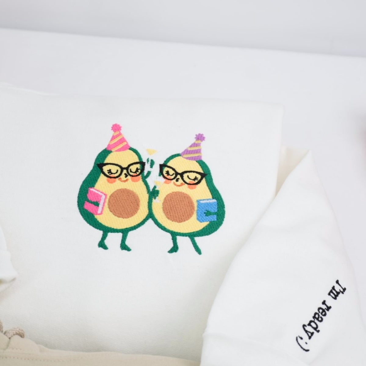Avocado Couple Hoodies - Cute Food Matching Embroidered Sweatshirts - Perfect Halloween Anniversary Gift