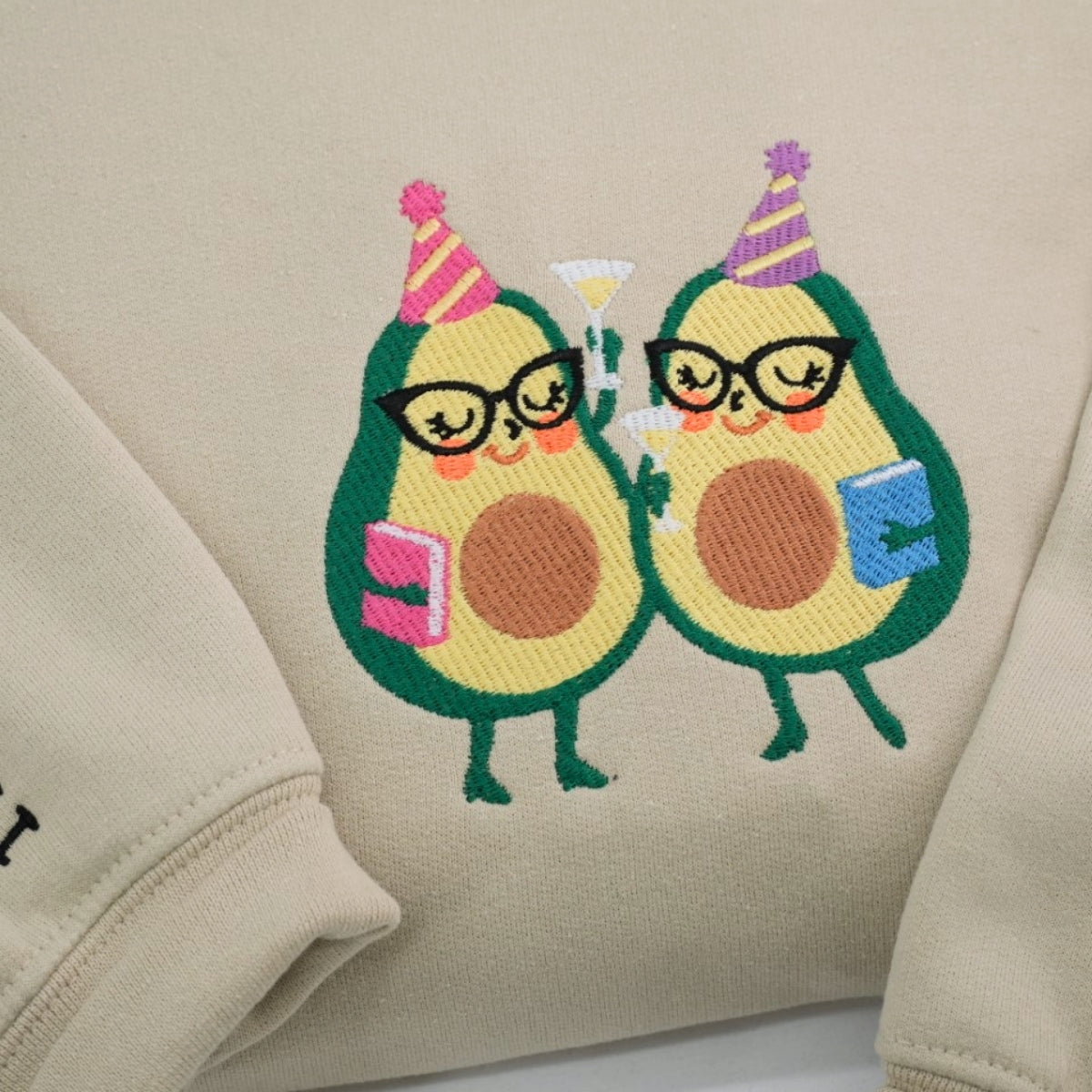 Avocado Couple Hoodies - Cute Food Matching Embroidered Sweatshirts - Perfect Halloween Anniversary Gift