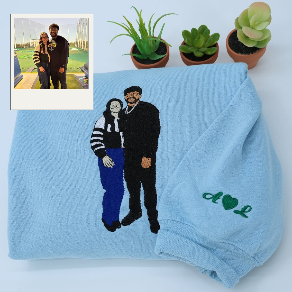 Boyfriend Girlfriend Photo Hoodies - Custom Embroidered Picture Sweatshirts - Dating Gift