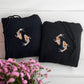 Custom Embroidered Yin & Yang Koi Fish Matching Hoodies for Couples