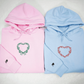 Custom Embroidered Wreath Hearts Matching Hoodies for Couples