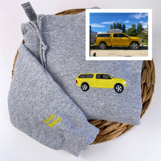 Car Enthusiast Birthday Gift - Custom Vehicle Portrait Hoodies - Personalized Auto