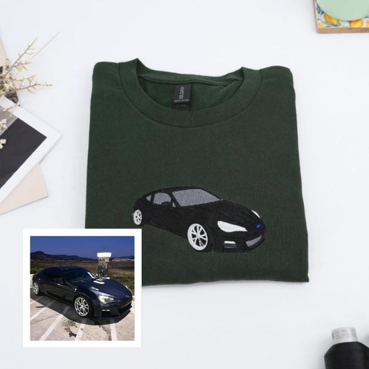 Car Enthusiast Custom T-Shirt - Sports Car Embroidered Shirt - Perfect Auto Lover Gift