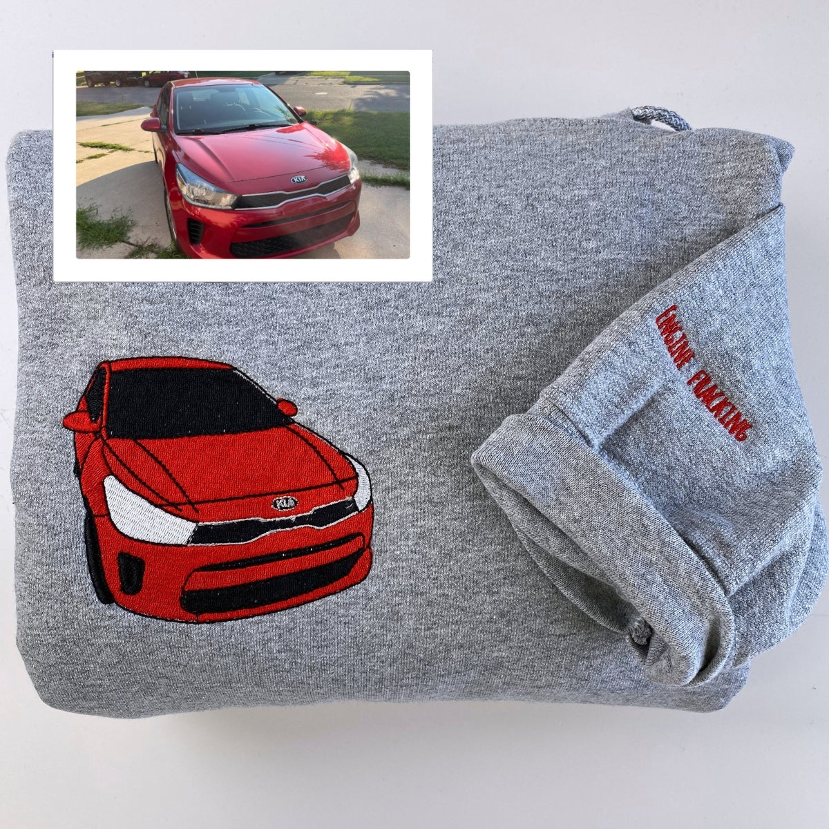 Car Lover Custom Hoodies - Vehicle Portrait Embroidered Sweatshirts - Automotive Gift